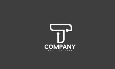 minimal letter T logo template