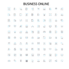 business online icons, signs, outline symbols, concept linear illustration line collection