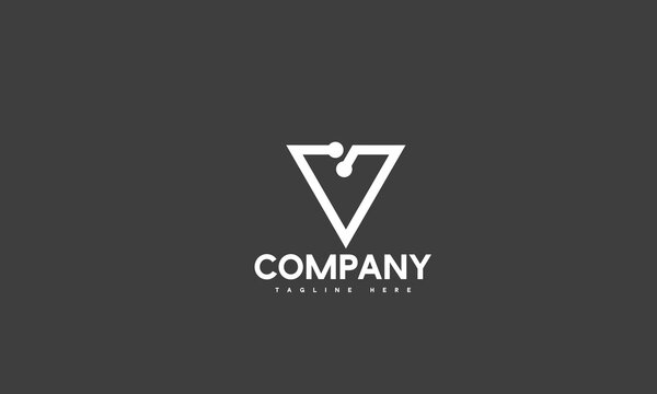 minimal letter V logo template