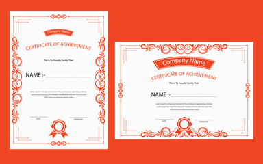 Classy ornamental certificate template, Professional award certificate template, Certificate template with elegant elements