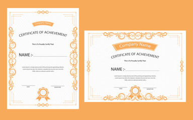 Classy ornamental certificate template in beige and black, Certificate template with elegant elements, Elegant certificate template
