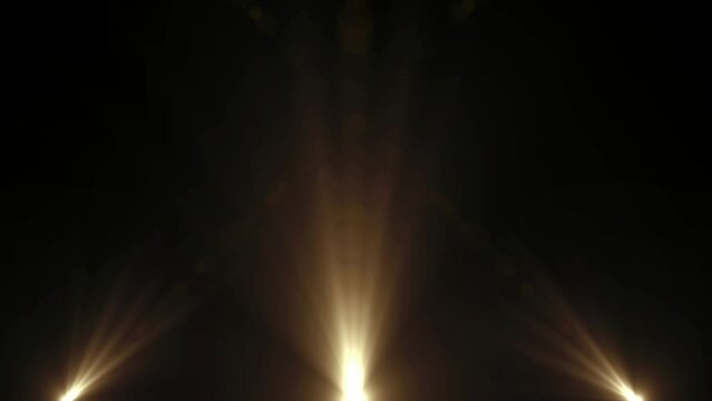 The appearance of three searchlight light beams