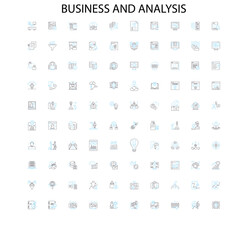 business and analysis concept icons, signs, outline symbols, concept linear illustration line collection