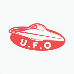 ufo illustration logo,space planet vector design