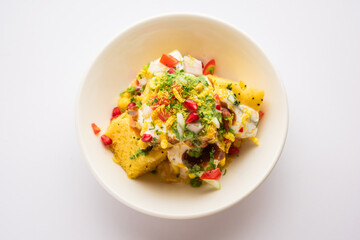 Khaman Dhokla chaat is a very simple and refreshing fusion chaat recipe made using leftover dhokla