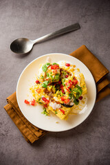 Khaman Dhokla chaat is a very simple and refreshing fusion chaat recipe made using leftover dhokla