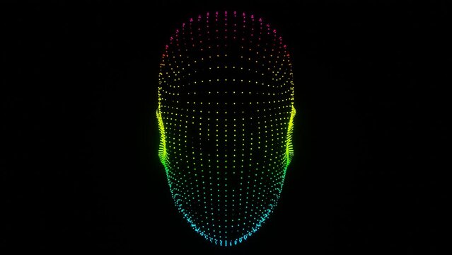 Beautiful Abstract colourful Intelligence face scanner animation. Facial recognition Background pattern for design.
3d rendering illustration Background pattern for design. Loops video.	