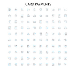 card payments icons, signs, outline symbols, concept linear illustration line collection