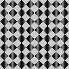 Gingham pattern vector in grey, black. Seamless diagonal vichy check plaid for tablecloth or other classic spring, summer, autumn cotton textile print.