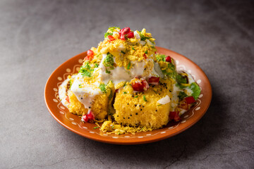 Khaman Dhokla chaat is a very simple and refreshing fusion chaat recipe made using leftover dhokla