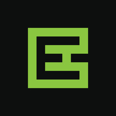 Letter E logo or icon design. template elements. geometric abstract logos
