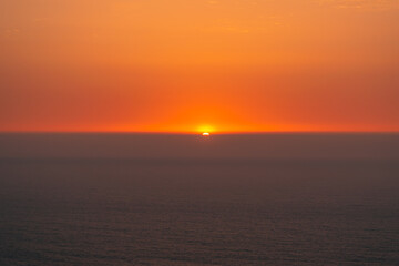 Fototapeta na wymiar Sunsent over the Atlantic Atlantic Ocean, Cabo de Roca, Portugal