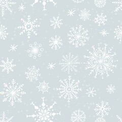 Illustration Christmas seamless pattern with snowflakes.