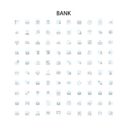 bank concept icons, signs, outline symbols, concept linear illustration line collection