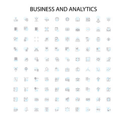 business and analytics concept icons, signs, outline symbols, concept linear illustration line collection