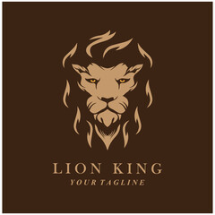 creative lion logo with slogan template