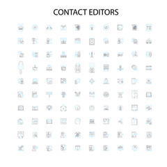 contact editors icons, signs, outline symbols, concept linear illustration line collection