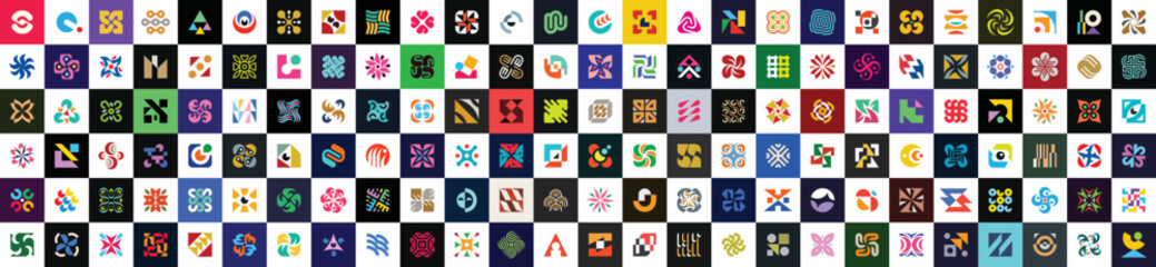 Abstract logos collection. geometric abstract logos. icon design