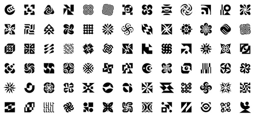 Abstract logos collection. geometric abstract logos. icon design