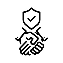 Black line icon for Trust