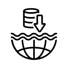 Black line icon for Data lake