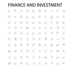 finance and investment concept icons, signs, outline symbols, concept linear illustration line collection