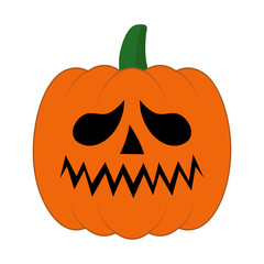 Orange evil smiling Halloween pumpkin vector illustration