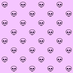 Cute Skull Vector Seamless Pattern