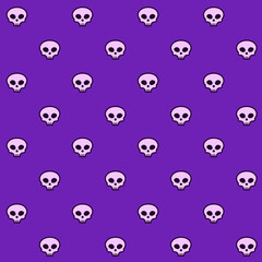 Cute Skull Vector Seamless Pattern