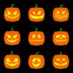 Pumpkins set. Halloween pumpkins