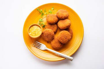 Macher Chop - Bengali style fish cutlet or pakora, a popular festival snack from west Bengal