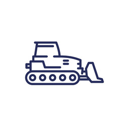 Crawler dozer line icon, vector