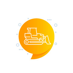 Crawler dozer line icon for web