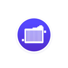 car radiator round icon, vector