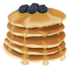 Pancake watercolor illustration.
