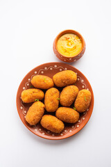 Macher Chop - Bengali style fish cutlet or pakora, a popular festival snack from west Bengal