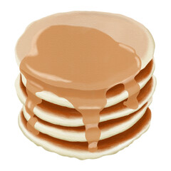 Pancake watercolor illustration.