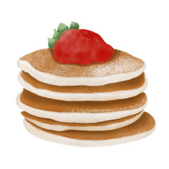 Pancake watercolor illustration.