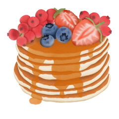 Pancake watercolor illustration.