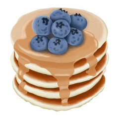 Pancake watercolor illustration.