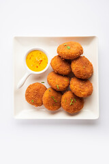 Macher Chop - Bengali style fish cutlet or pakora, a popular festival snack from west Bengal