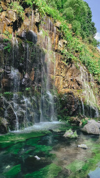 Dashbashi Canyon, waterfalls, and Khrami river in Tsalka region, Georgia