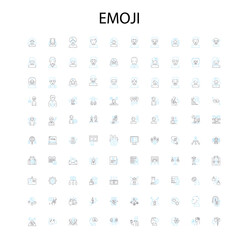 emoji icons, signs, outline symbols, concept linear illustration line collection