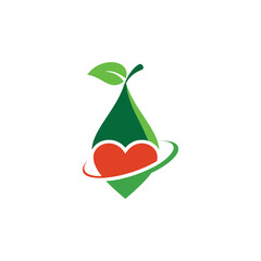 love fresh fruit logo icon
