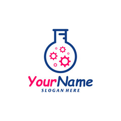 Gear Lab Logo Design Template. Science lab logo concept vector. Creative Icon Symbol