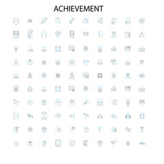 achievement icons, signs, outline symbols, concept linear illustration line collection