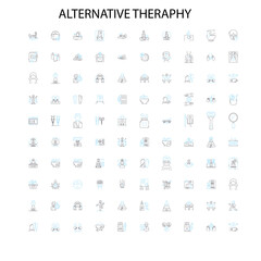 alternative theraphy icons, signs, outline symbols, concept linear illustration line collection