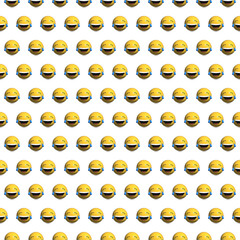 Seamless pattern laughing yellow face 3D rendering transparent background