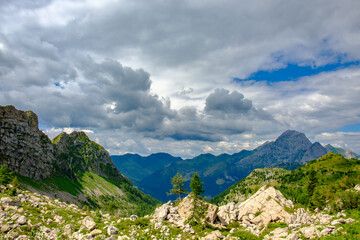 Summer day trekking in the Carnic Alps, Friuli Venezia-Giulia, Italy