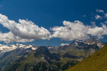 Fototapeta premium Mountains over the town of Cogne, near Gran Paradiso National Park